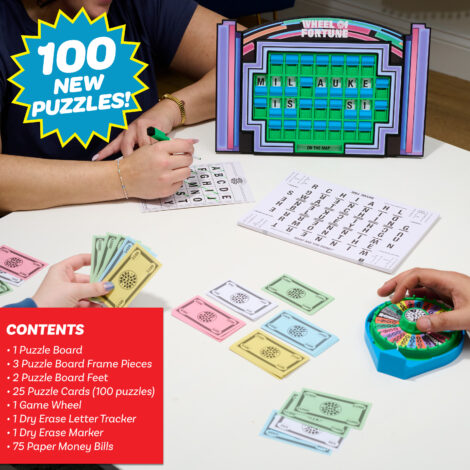 【最安値】Wheel of Fortune Wheel of Fortune Deluxe Game, 104-pieces, 2-4 Players, Ages 10